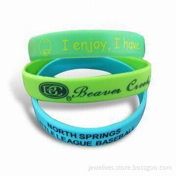 Silicone Wristband, Available in Debossed or Embossed Logo, Customized Colors are Accepted